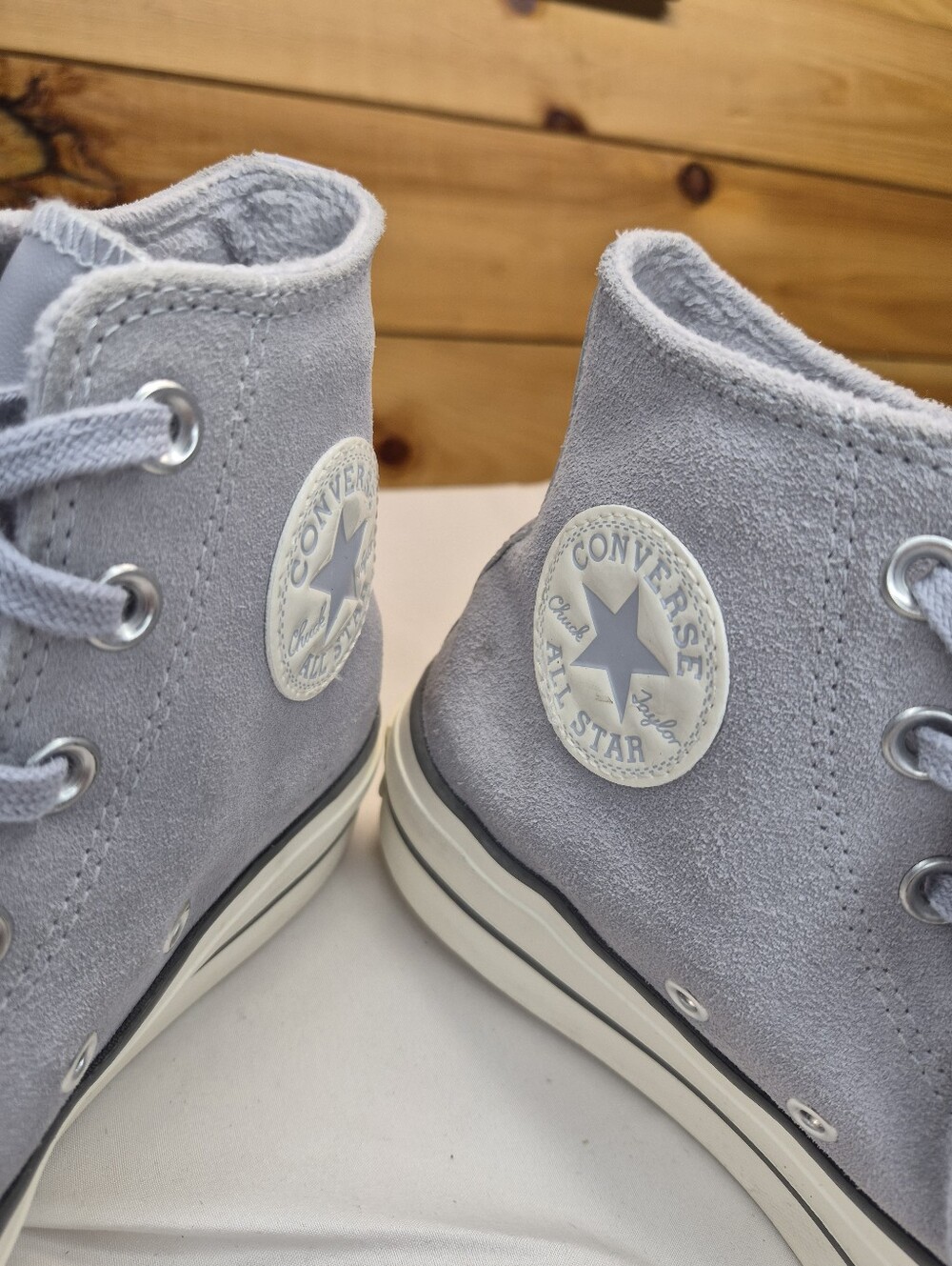 Converse Suede High Top Sneakers in Lavender